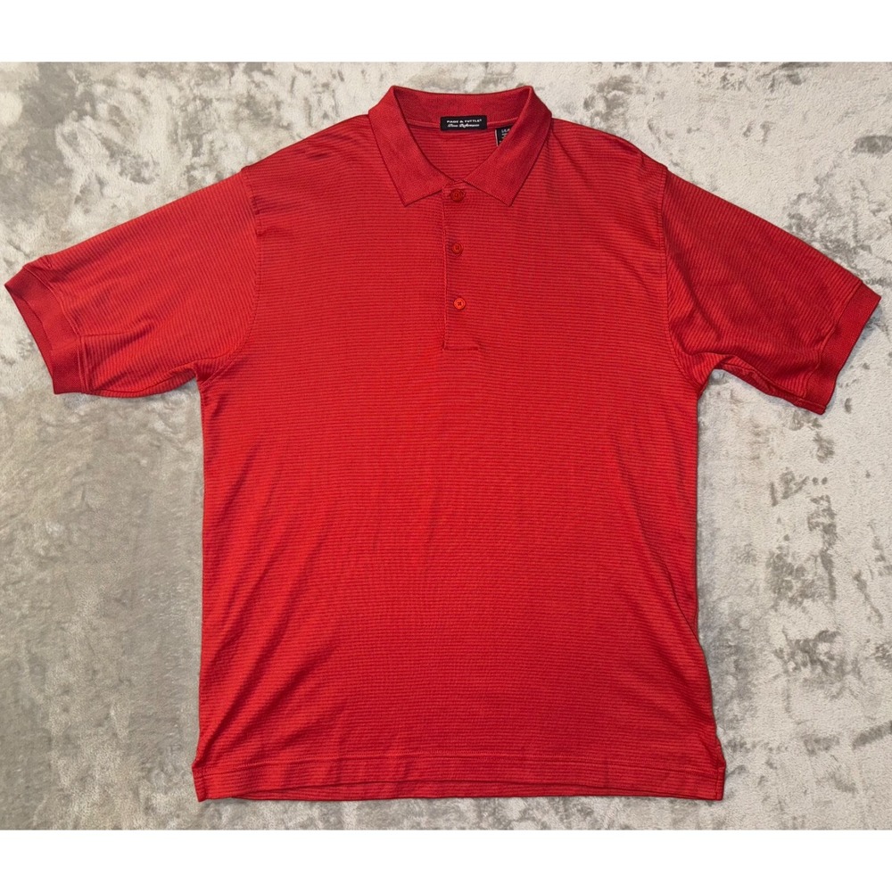 Page And Tuttle Polo Shirt Men's L Red Performance‎ Golf Preppy Pima Cotton